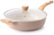 SENSARTE Ceramic Nonstick Frying Pan Skillet with Lid, 30cm Large Deep Frying Pan, 4.7L Saute Pan, Induction Pan, Healthy Non Toxic Cooking Pan with Helper Handle, PFOA PFAS PTFE Free