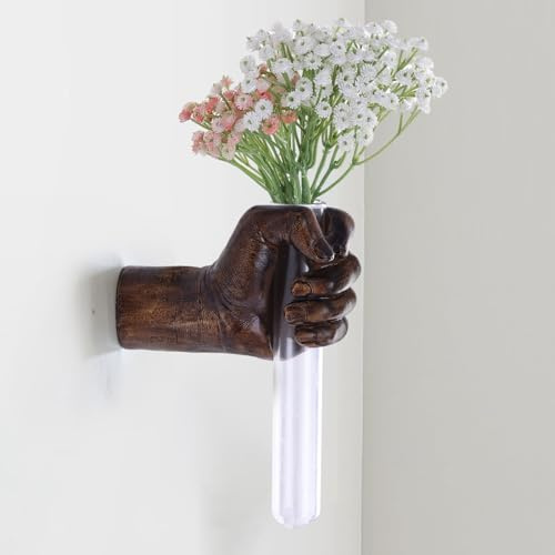 XYQXYQ Vintage-Wandskulpturen, Handvasen, Heimdekoration, Wandmontage, Kunstskulptur, einzigartige Wandkunst-Statue, flippige Blumenvasen-Dekorationen, moderne eklektische Hängedekoration
