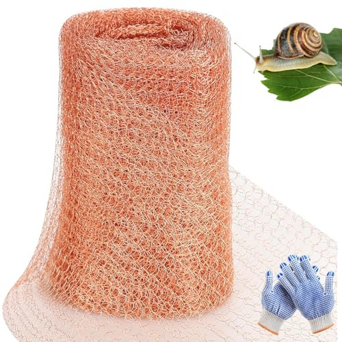 Calenxy Kupferband Gegen Schnecken 12.7cm x15m, Kupfernetz Schneckenzaun Kupfernetz,Schneckenschutz Hochbeet Geeignet für Verhindern Gartenmaus Nacktschnecken