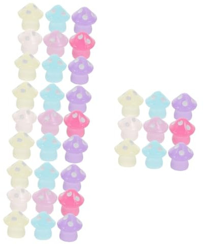Milisten 4 Sätze Winzige Figuren Mini Pilz Statue Innenaccessoires Ornament Cartoon Kleines Außenlicht Echte Pilz Dekoration Dekorationen Pilz Hecken Wegefiguren Bunt Stück * 4