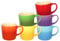 Argon Tableware 330ml New Bone China Ombre Mugs Set - Rainbow - 6pc Colourful Glazed Fine Ceramic Stoneware Pottery Coffee Tea Cup Set | Microwave & Dishwasher Safe