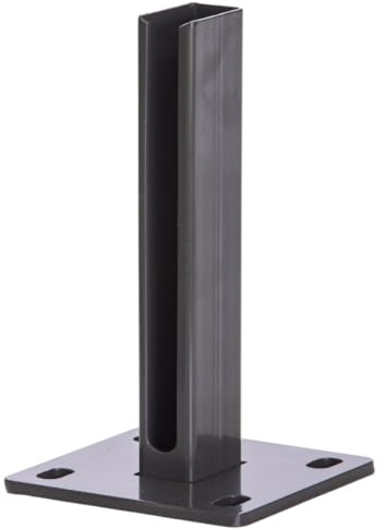 Dübelplatte 150x150x8mm Stanfußplatte für 60x40mm Zaunpfosten Doppelstabmattenzaun Pfostenschuh Adapter Bodenmontage Pfostenträger Aufschraubhülse (Anthrazit)