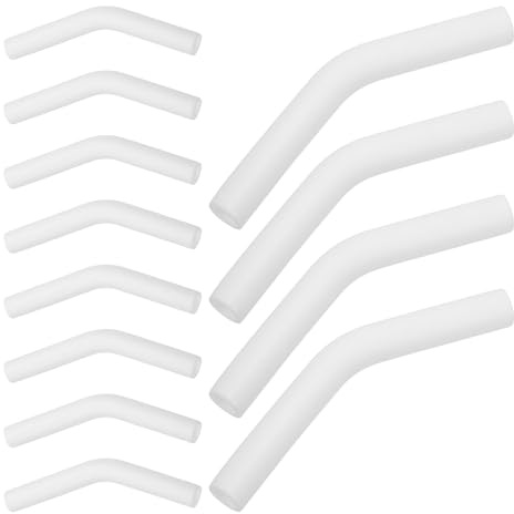 OSALADI Embouts de Paille en Silicone Souples et Résistants la Température Réutilisables Blanc Lot de 12 pour Pailles Réutilisables et Gourdes, pour L'école Déplacements