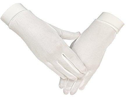 LSHARON Thermo-Handschuhe aus 100 % Maulbeerseide, für Ski, Fahrrad, Fahrrad, weiß, M