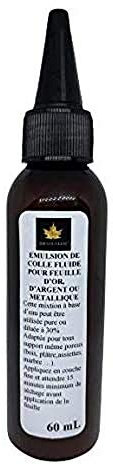 SIM GOLD LEAF Emulsion de colle fluide, 60 ml, pour feuille d'or, d'argent, métallique