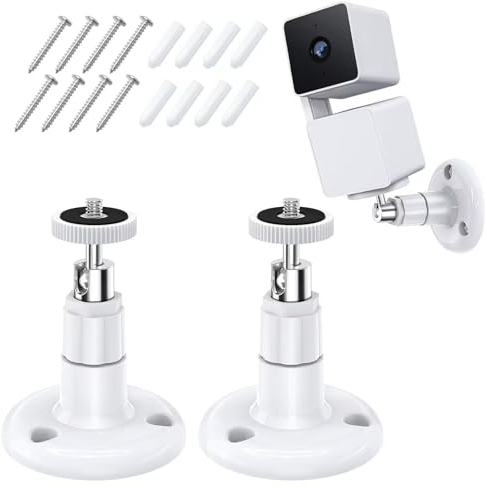 FASTSNAIL Camera Wall Mount for Ring/Wyze Cam Pan, 360°Adjustable Security Camera Mounting Bracket Holder for Ring Surveillance Cameras or Other Cameras with Same Interface, Indoor Outdoor Use-2 Pack