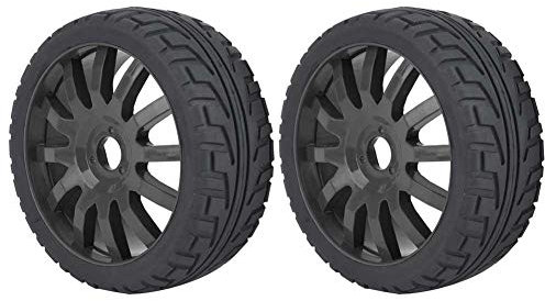VGEBY1 2 Stück RC Reifen, 1/8 RC Reifen OnRoad Racing Gummireifen Nabenreifen(Schwarz) Zubehör Für Automodelle