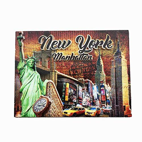Manhattan New York USA 3D Kühlschrankmagnet Souvenir Geschenkkollektion Home Küche Dekoration Magnetaufkleber Manhattan New York America Kühlschrankmagnet
