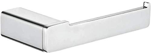Ibergrif Plinto, Square Toilet Paper Holder without Cover, Brass Paper Roll Shelf, Chrome