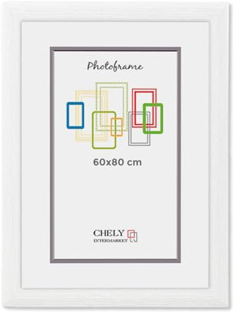 CHELY INTERMARKET MOD257 Marco Fotos Pared 60X80Cm Blanco Madera Elegante Marcos Para Cuadros Marcos Fotos Grandes Marcos Pared Hogar Oficina Diploma Certificados Decoracion Interior