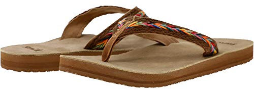 Sanuk Damen Hempfraidy Hempcáñamo Fraidy Flipflop, Regenbogen, 38 EU
