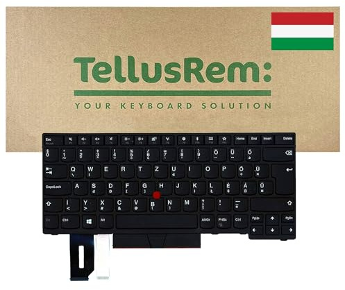 TellusRem Ersatztastatur kompatibel mit Lenovo ThinkPad T480s, T490, E490, L480, L490, L380, L390, L380 Yoga, L390 Yoga, E490, E480 – Schwarz HU ohne Hintergrundbeleuchtung