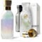 MAMEIDO Wasserkaraffe 1,5l, Glaskaraffe mit Deckel & Sieb, mundgeblasene Karaffe Glas, Wasserkrug mit edler Optik für besondere Anlässe, Karaffen zum Verschenken (Pearl Gold, 1500ml)
