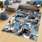 TAPISO Maya Teppich Wohnzimmer Kurzflor Modern Floral Blumen Design Schwarz Grau Blau Weiß Schlafzimmer Kinderzimmer ÖKOTEX 250 x 350 cm