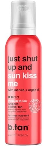 b.tan Graduelle Selbstbräunungsmoussep | Just Shut Up and Sun Kiss Me - Ultra Feuchtigkeitsspendend mit Marula- und Arganöl, Vegan, 207 ml