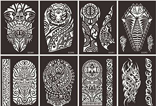 Tattoo Schablonen Large 8 Sheets Arm Tattoos Air Brush Schablonen Tribal8