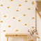 funlife 36 Stück Wandaufkleber für Kinderzimmer Babyzimmer, selbstklebende PVC-Wandtattoo Wandsticker, Boho-Stil-Aufkleber für Mädchen Jungen Baby, Gelb Halbsonne
