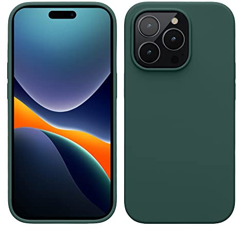kwmobile Handyhülle für iPhone 14 Pro Hülle, für iPhone 14 Pro Case - Hülle Silikon - kabelloses Laden - Blaugrün