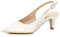 AJVANI Womens Ladies Low Heel 50s Slingback Buckle Pointed Open Back Shoes Size 5 38 Ivory Satin