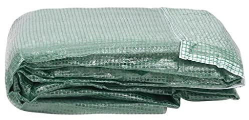 YEZIYIYFOB 9 m² - Bâche de rechange pour serre - 3 x 3 x 2 m - Vert - Protection contre le gel - Pour plantes - Protection contre le gel - Résistant aux UV - 4 fenêtres latérales et 1 porte