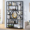 Tribesigns Bücherregal, Industrielles 8-Ebenen Bücherregal, Freistehend, Hohe Bücherregale, Display-Regal, Aufbewahrungs-Organizer mit 11 offenen Ablageflächen für Wohnzimmer, Schlafzimmer, Braun
