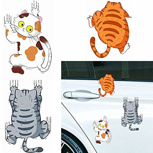 Kiwochy 3 Stück Autoaufkleber Lustige Katze 3D Cartoon Tier Katze Sticker Lustiger Stoßfänger Aufkleber PVC Cat Aufkleber Car Sticker Auto Wasserfeste Autoaufkleber für Auto Roller Motorrad Laptop