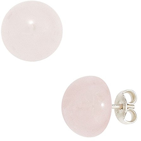 Ohrstecker aus Rosenquarz rosé 10mm 925 Silber Ohrschmuck Damen