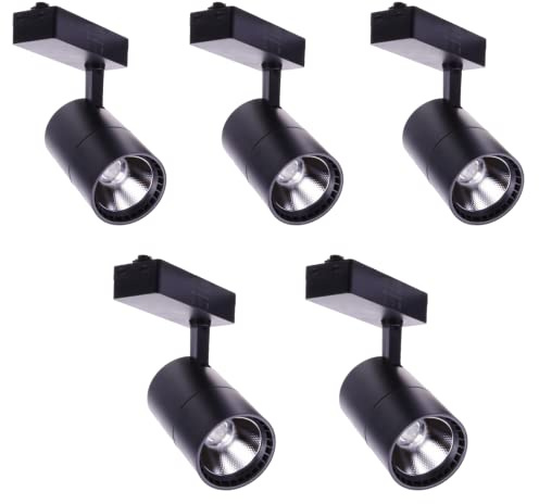JANDEI - LED-Deckenleuchte, 5 Stück, 40 W, kaltes Licht, 6000 K, 2700 Lumen, 220 V, 50-60 Hz, einphasig, Aluminium, für Ankleide, Schaufenster, Geschäft, Büro, Schwarz