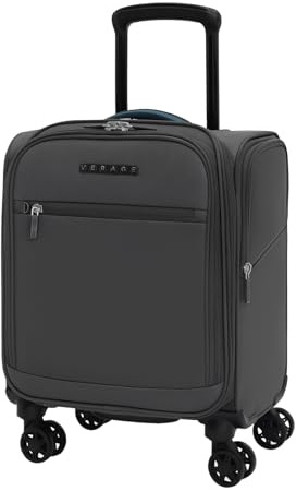 Verage Carry On Untersitzgepäck mit Rädern & USB-Anschluss, Roll-Spinner-Beutel, Handgepäck für Fluggesellschaften, Leichter Koffer, Herren, Damen, Piloten und Crew, GRAU, Upgrade-14-Inch Plus