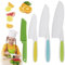 UNINGYI Set de 4 Couteaux de Cuisine pour Enfant à Partir de 2 Ans, en Plastique pour Découper les Fruits et Légumes à Cuire
