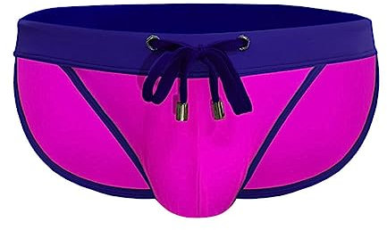 RQPYQF Costume Slip Uomo, Costume Mare Uomo Slip Piscina Costume Nuoto Slip Costume Uomo Swimming Brief Coulisse Regolabile YK70 Taglia M - XXL (Rosa, XXL)