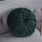 35 cm rundes Sofakissen, Samt, Überwurfkissen, weich, plissiert, Meditation, Bodenkissen, Heimdekorationskissen für Wohnzimmer, Sofa, Bett, Auto, Stuhl (Dunkelgrün)