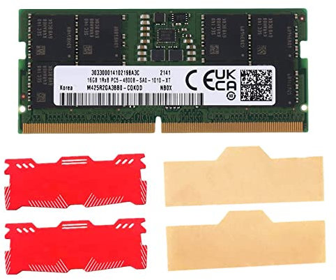 Yklhsocneg Memoria RAM DDR5 de 16 GB para portátil 4800 MHz+chaleco de refrigeración 1RX8 1.1 V SO-DIMM Memory Stick DDR5 4800Mhz Notebook RAM