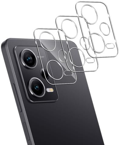 Lutree 3 Piezas Vidrio Templado Protector para Lente de Cámara para Xiaomi Redmi Note 12 Pro 5G, Dureza 9H HD Anti Rasguños Sin Burbujas Cristal Templado Película protectora -Transparent