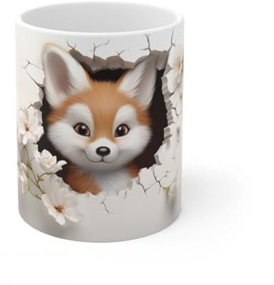 Jm-Déco Mug Animaux 3D- Idée cadeau - Mug et tasse original pour Enfant ou Adulte - Marrant Fun (Petit Renard)