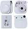 TONYLAIJIANTAO Camera Case Compatible with Fujifilm Instax Mini 12 11 9 8 Instant Camera, PU Leather Carrying Bag with 64 Pockets 2 x 3 Mini Photo Album. (White)