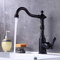 ZERAPH Schwarzes Retro-Badezimmerwaschbecken, komplett aus Kupfer, Antik-Aufsatzwaschbecken, europäisches und kaltes Kupfer-Set