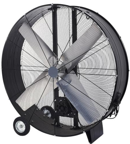 Abrila - Ventilador Industrial MAXIMUM | Negro con 3 Velocidades Ajustables | 800W de Potencia | con Ruedas