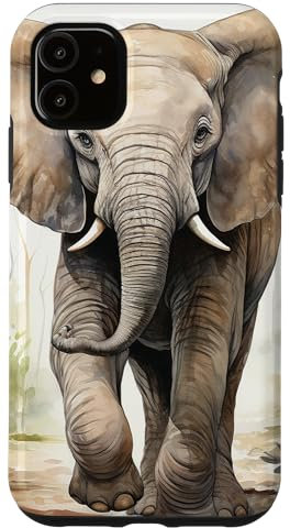 iPhone 11 Elephant Watercolor Illustration Graphic Case