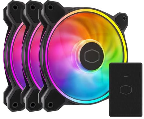 Cooler Master MasterFan MF120 Halo² 3 in 1 PC Case | Raffreddatore liquido | Ventola di raffreddamento dell'aria, Dual Loop ARGB anelli LED, ARGB LED, PWM dinamico 120 mm 2050RPM,