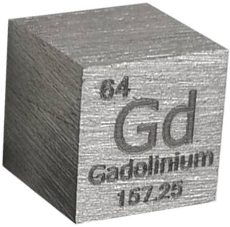 TIHONORI 10 mm Würfel aus reinem Metallelement – Periodensystem-Probenwürfel,Gadolinium