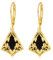 TANGPOET Onyx Ohrringe Damen Silber 925 Filigrane Ohrringe Gold Onyx Schmuck Damen Ohrringe Hänger Boho Ohrringe Hängeohrringe Geschenke für Damen