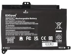 KHlove BP02XL 849909-850 Laptop Batterie pour HP Pavilion Notebook PC 15 15-AU000 15-AU010WM 15-AU018WM 15-AU020WM 15-AU062NR 15-AU123CL 15z-AW000 TPN-Q172 849569-421 849569-542 541 BP02041XL