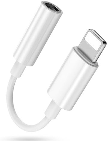 Adaptateur iPhone, [Certifié Apple MFi] Lightning vers Prise Jack 3,5 mm Adaptateur de Casque auxiliaire dongle Audio convertisseur de Casque Compatible avec iPhone 14/13/13Pro/12/11/XS/XR/X/8P/8/7