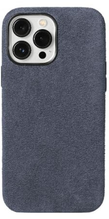 SAMEZA Hülle Weiche Wildleder-Telefonhülle aus Wildleder für iPhone 13 14 Pro Max 14Pro 13Pro 13 Mini 14 Plus Magnetische Rückseite, grau, für iPhone 13