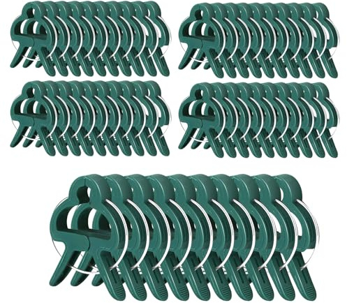 50 Pcs Plant Clips,Garden Plant Support Cips for Tomato Cage | Outdoor Bamboo Stakes, Climbing Plants, Vines, Gentle Plant & Flower Trellis Clips for Plant Stalks, Stems