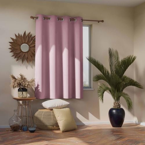 RESTILO Blackout Vorhang 140x245 cm rosa 1 St. Ösenschal Verdunkelungsvorhang Blickdicht Fensterdekoration Dekoschal Dekorvorhang Blackout