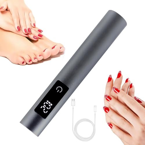 Uv Nail Lamp Pen - Quick Dry Portable Uv Nail Dryer and Lamp,Rechargeable Touch Adjustable Gel Lamp Nail Dryer for Gel Polish Home Girls Nail Polish