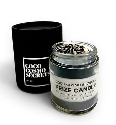 COCO COSMO SECRETS Duftkerzen Coco 5 Kerzen mit Schmuck, Duftkerze im Glas, organische natürliche Soja-Kerze für Zuhause, Kerzen Geschenke für Frauen, Kerzen für Frauen mit Geschenkbox, Herbstkerze,
