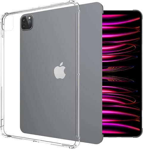 World biz Coque transparente pour iPad Pro 12,9 2022/2021 (6e/5e génération), souple, fine et légère, en TPU transparent, résistant aux chocs, bords surélevés pour tablette, iPad 12,9